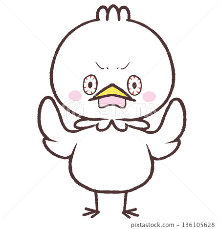 一隻眼睛充血的白鳥的插圖 一隻眼睛充血的白鳥的插圖 136105628