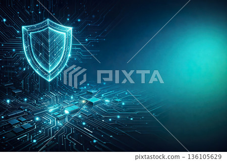 具備電路板和屏蔽的網路安全背景 136105629