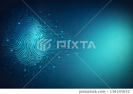 指紋和電路生物辨識安全背景 136105632