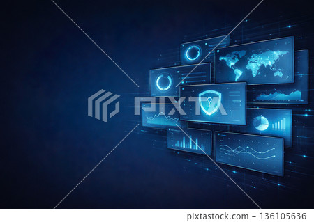 SOC監控風格抽象化安全背景 136105636