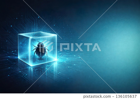 惡意軟體隔離立方體安全背景 136105637