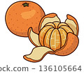Peeling mandarin orange illustration 136105664