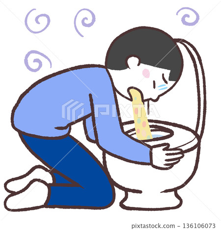圖:一名男子在廁所嘔吐 圖:一名男子在廁所嘔吐 136106073