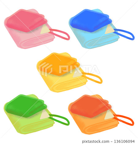 毛巾（兒童用品插圖） 136106094