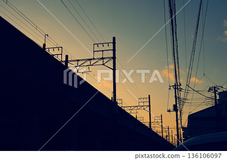 Railway overhead wire 136106097