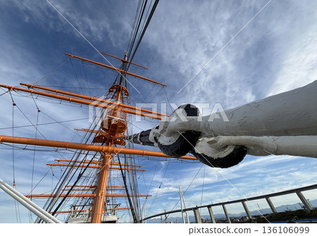 On board the sailing ship Kaiwomaru 136106099