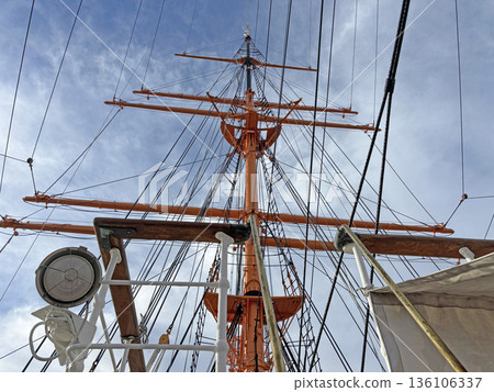 Mast of a sail boat Mast of a sail boat 136106337