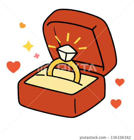 Diamond ring red box love romance proposal engagement marriage celebration Diamond ring red box love romance proposal engagement marriage celebration 136106382