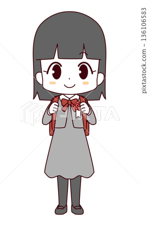 小學入學典禮上的女孩插圖 小學入學典禮上的女孩插圖 136106583