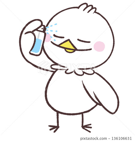 一隻白鳥噴水的插圖 136106631