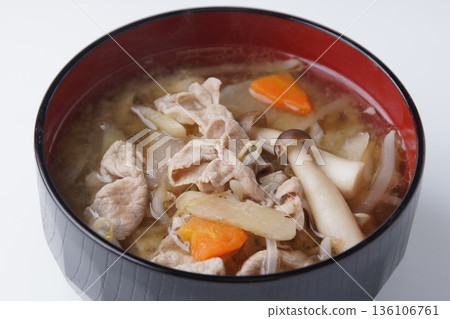 Pork miso soup Japanese food Pork miso soup Japanese food 136106761