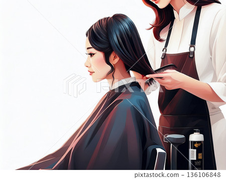 美容院插圖 136106848