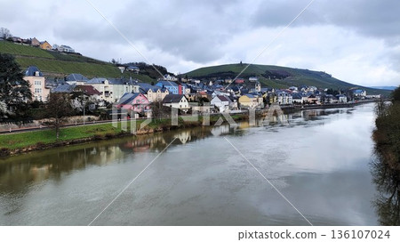 Wormeldange, Luxembourg - March 19 2023: Surrounding View of Wormeldange Wormeldange, Luxembourg - March 19 2023: Surrounding View of Wormeldange 136107024
