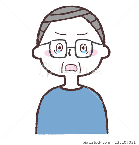圖:一位眼睛充血的老年男子 圖:一位眼睛充血的老年男子 136107031