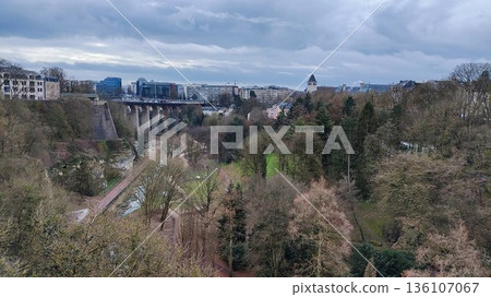 Luxembourg City, Luxembourg - March 19 2023: Surrounding View of Luxembourg City 136107067