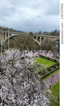 Luxembourg City, Luxembourg - March 19 2023: Surrounding View of Luxembourg City Luxembourg City, Luxembourg - March 19 2023: Surrounding View of Luxembourg City 136107068