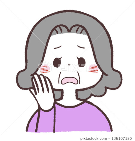 Illustration of a senior woman with rough skin Illustration of a senior woman with rough skin 136107180