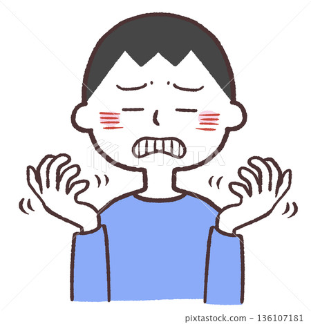 Illustration of a man with rough skin Illustration of a man with rough skin 136107181
