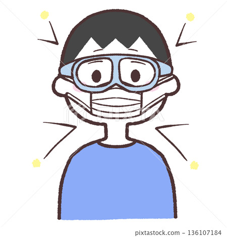 圖解:一名男子正在採取措施對抗花粉熱 圖解:一名男子正在採取措施對抗花粉熱 136107184
