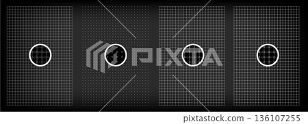 Modern graph paper background set with subtle millimeter grids on black. Ideal toolkit for study materials, business Modern graph paper background set with subtle millimeter grids on black. Ideal toolkit for study materials, business 136107255
