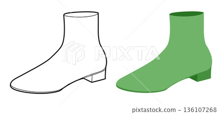 Green sock boot women color plus line set. Slim ankle knit boot for lookbook page and branding project. Technical Green sock boot women color plus line set. Slim ankle knit boot for lookbook page and branding project. Technical 136107268