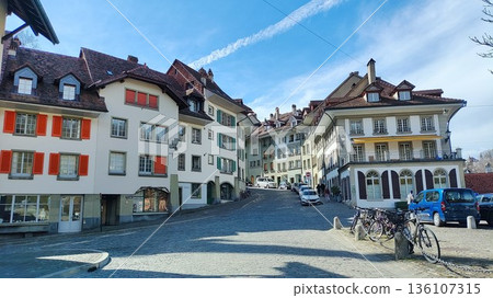 Bern, Switzerland - March 18 2023: Surrounding View of Bern City Bern, Switzerland - March 18 2023: Surrounding View of Bern City 136107315