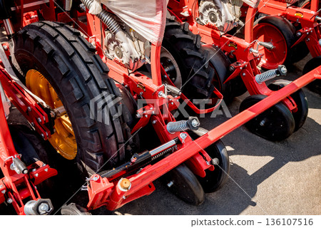 Modern agricultural machinery and equipment. Industrial details. 136107516