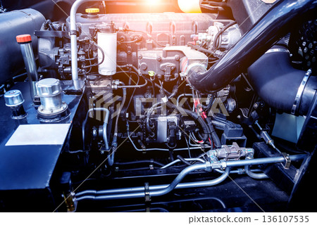 Harvester engine. Gear chains and new modern mechanisms. Harvester engine. Gear chains and new modern mechanisms. 136107535