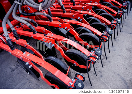 Modern agricultural machinery and equipment. Industrial details. 136107546