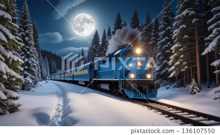 Winter night train Winter night train 136107550
