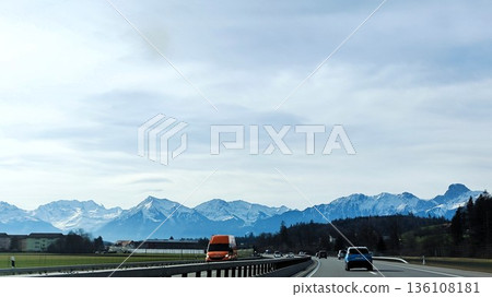 Interlaken,  Switzerland - March 17 2023: Surrounding View of Mountanious Interlaken  136108181