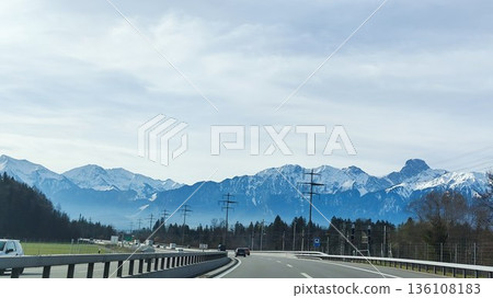 Interlaken, Switzerland - March 17 2023: Surrounding View of Mountanious Interlaken Interlaken, Switzerland - March 17 2023: Surrounding View of Mountanious Interlaken 136108183