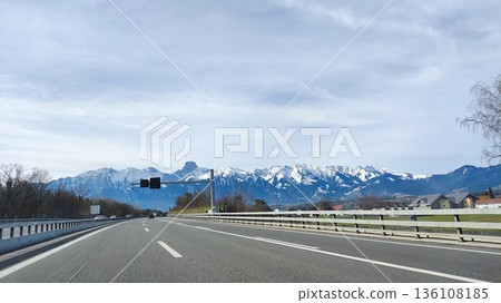 Interlaken,  Switzerland - March 17 2023: Surrounding View of Mountanious Interlaken  136108185