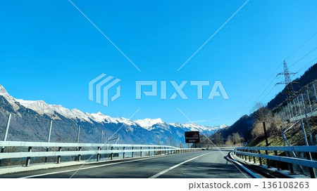Interlaken,  Switzerland - March 17 2023: Surrounding View of Mountanious Interlaken  136108263