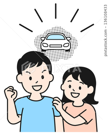 Couple buying a car Couple buying a car 136108433