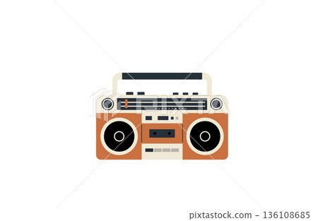 Retro colored boombox Retro colored boombox 136108685