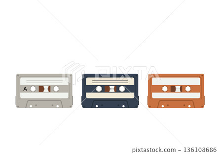 Retro color cassette tape variations Retro color cassette tape variations 136108686