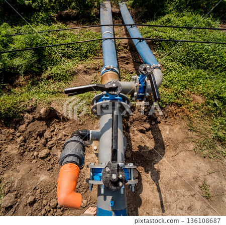 Drip irrigation system. Water saving drip irrigation system  136108687