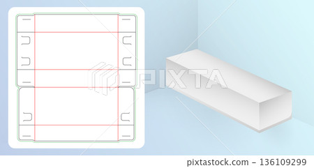 Die Cut Box Packaging Template Without Glue, Flat Fold Carton Design Suitable for product packaging, food boxes, gift boxes, and retail packaging. Clean and minimalist design ideal for commercial use Die Cut Box Packaging Template Without Glue, Flat Fold Carton Design Suitable for product packaging, food boxes, gift boxes, and retail packaging. Clean and minimalist design ideal for commercial use 136109299