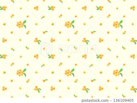 Cute seamless pattern of osmanthus 136109405