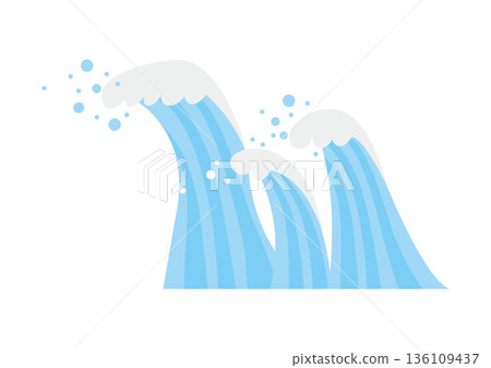 Simple big wave illustration, no sea Simple big wave illustration, no sea 136109437