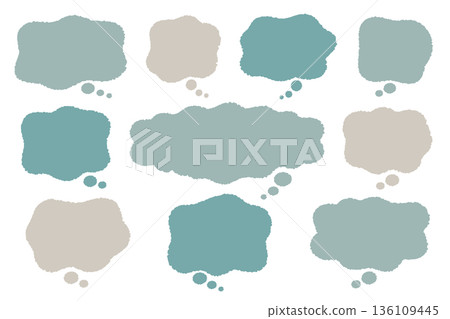 Speech bubble illustrations that convey the psychology of anxiety and uncertainty 136109445