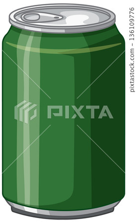 Green Aluminum Soda Can Vector Illustration on White Background Green Aluminum Soda Can Vector Illustration on White Background 136109776