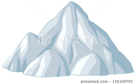 Snowy Mountain Peak Vector Illustration on White Background 136109793