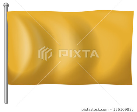 Waving Yellow Flag on Silver Flagpole Vector Illustration Waving Yellow Flag on Silver Flagpole Vector Illustration 136109853