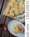 A portion of French home-cooked Dauphinois-style potato gratin 136110015