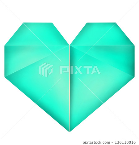 用淺藍色摺紙折成的心形圖案 用淺藍色摺紙折成的心形圖案 136110016