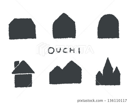 手繪插圖和房屋,在設計時可輕鬆用作圖標和符號標記。 手繪插圖和房屋,在設計時可輕鬆用作圖標和符號標記。 136110117