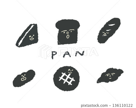 富有表現力的手繪插圖，可用作設計中的圖標或符號標誌。 136110122