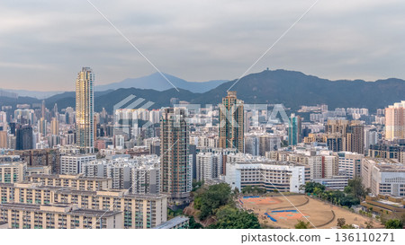 Soft Daylight Illuminates Ho Man Tin Skyline And Mountains Soft Daylight Illuminates Ho Man Tin Skyline And Mountains 136110271